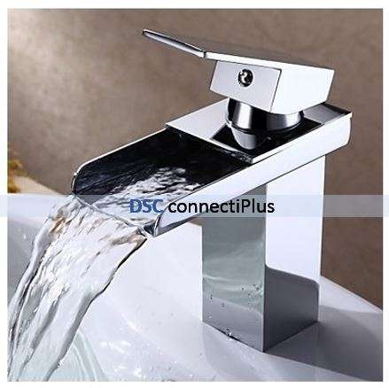 Modern Style Single Handle Waterfall Bathroom Sink Faucet (Chrome Finish)..!