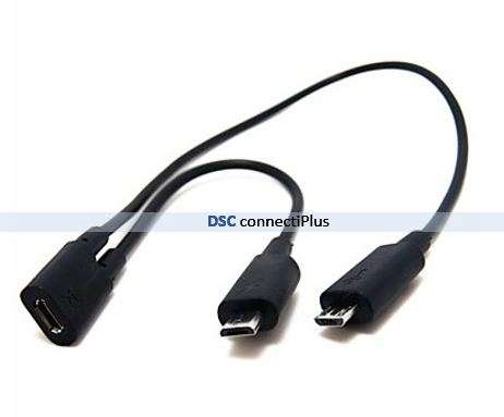 One Micro USB Female to Two Micro USB Male Splitter Y-Cable (Black)..!