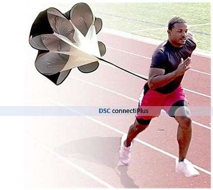 56 Inch Speed Training Running Resistance Umbrella/Parachute Exercise Band (Black)..!