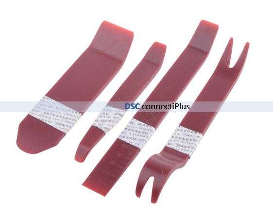 Professional 4-in-1 Disassembly / Installing Pry Tool Set for Car Audio System / Dash Interior (Red)