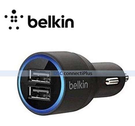 Belkin Dual USB Car Charger for iPhone 5/5S/6/6 Plus/iPad Mini and Others (20W, 5V, 4A, Black)..!