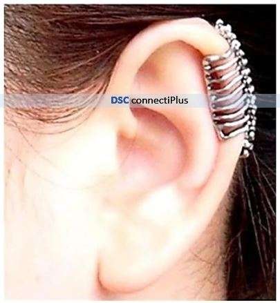 Punk Skull Spine Silver Ear Cuff Without Hole (Silver, 1 pc)..!