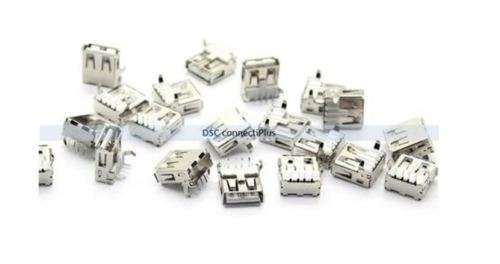 USB-A 4-Pin Female 90 Degree DIP Socket Connector (Silver, 5-Pack)..!