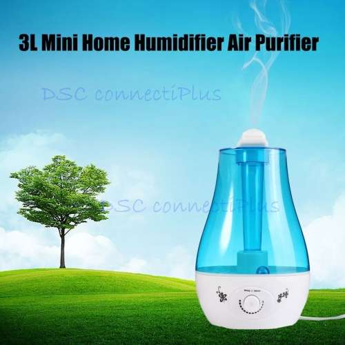3L Tank Capacity Water Bottle Mini Home Ultrasonic Humidifier Air Purifier/Refresher w/LED Mood Lamp