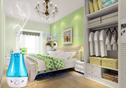 3L Tank Capacity Water Bottle Mini Home Ultrasonic Humidifier Air Purifier/Refresher w/LED Mood Lamp