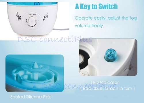 3L Tank Capacity Water Bottle Mini Home Ultrasonic Humidifier Air Purifier/Refresher w/LED Mood Lamp