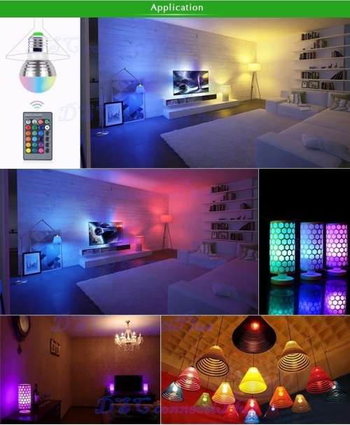 Cute AC 85V~265V 16-Colour Changeable RGB LED Light Bulb 5W with IR Remote Controller..!