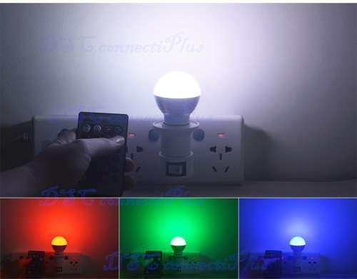 Cute AC 85V~265V 16-Colour Changeable RGB LED Light Bulb 5W with IR Remote Controller..!
