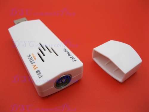 USB 2.0 Analog TV Tuner Receiver Stick Worldwide TV FM Radio w/ Remote Control for PC Laptop (White)