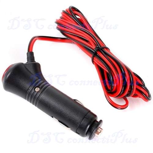 12V/24V 5A Fused Male Car Cigarette Lighter Socket Plug Connector On/Off Switch w/ 1.5m Cable