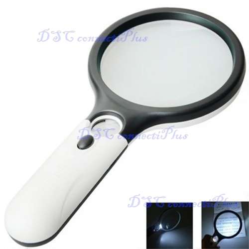 3-LED Lights 45X Handheld Mini Pocket Microscope Reading Magnifying Glass Lens Jewelry Loupe !!!