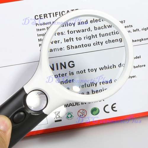 3-LED Lights 45X Handheld Mini Pocket Microscope Reading Magnifying Glass Lens Jewelry Loupe !!!