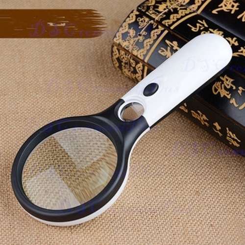 3-LED Lights 45X Handheld Mini Pocket Microscope Reading Magnifying Glass Lens Jewelry Loupe !!!