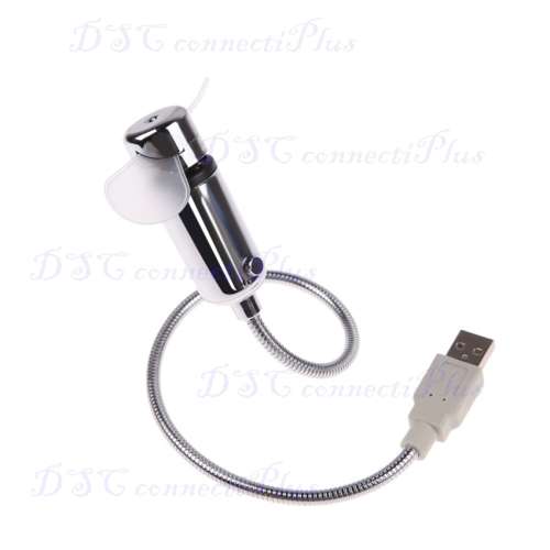 New Durable Adjustable USB Gadget Mini Flexible LED Light Fan Desktop Clock Time Display (Silver)..!