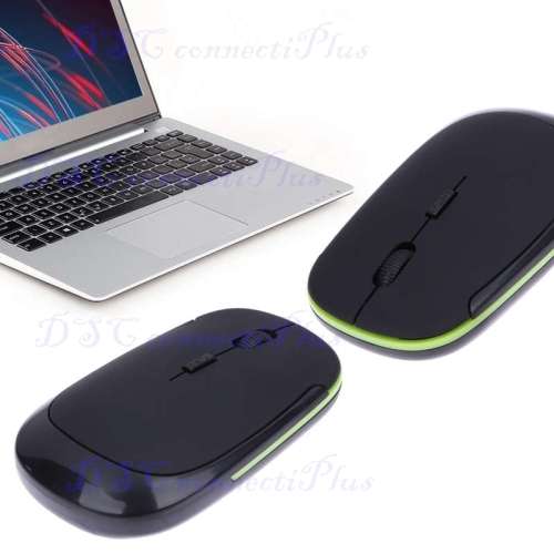 Mini 2.4GHz 1600DPI Wireless Ultra-Slim USB Optical Mouse For Macbook PC Laptop Desktop (Black)..!