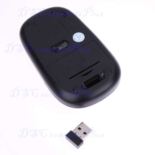 Mini 2.4GHz 1600DPI Wireless Ultra-Slim USB Optical Mouse For Macbook PC Laptop Desktop (Black)..!
