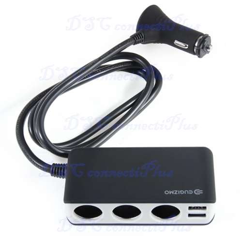 EUGIZMO High Quality 4 USB Port Quick Charge 2.0 Car Cigarette Lighter Socket 3 Way Splitter Charger