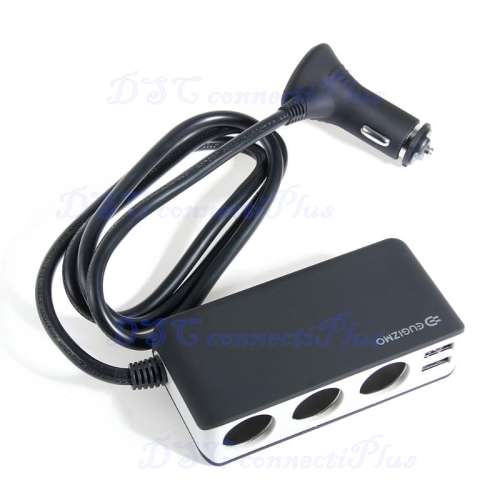 EUGIZMO High Quality 4 USB Port Quick Charge 2.0 Car Cigarette Lighter Socket 3 Way Splitter Charger