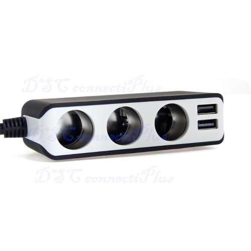 EUGIZMO High Quality 4 USB Port Quick Charge 2.0 Car Cigarette Lighter Socket 3 Way Splitter Charger