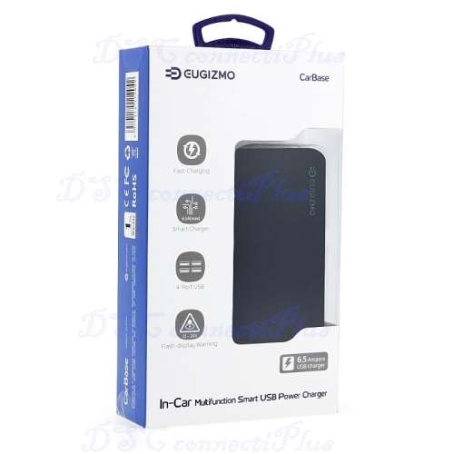 EUGIZMO High Quality 4 USB Port Quick Charge 2.0 Car Cigarette Lighter Socket 3 Way Splitter Charger