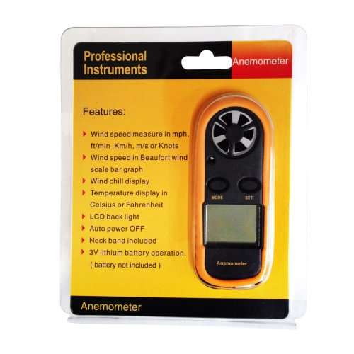 Digital LCD Wind Speed Gauge Sport Mini Anemometer Thermometer Pocket Handheld Meter (Black/Yelow)!!