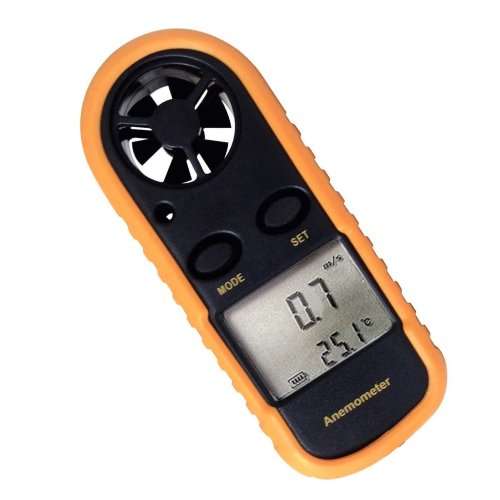 Digital LCD Wind Speed Gauge Sport Mini Anemometer Thermometer Pocket Handheld Meter (Black/Yelow)!!