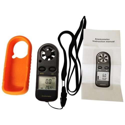 Digital LCD Wind Speed Gauge Sport Mini Anemometer Thermometer Pocket Handheld Meter (Black/Yelow)!!