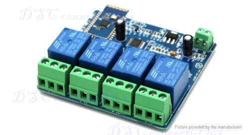 5V 4CH Bluetooth Relay Android Mobile App Remote Control Module Switch (Blue)..!