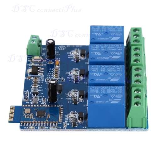 5V 4CH Bluetooth Relay Android Mobile App Remote Control Module Switch (Blue)..!
