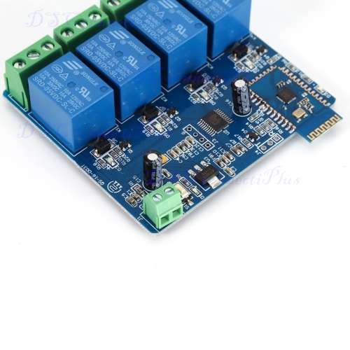 5V 4CH Bluetooth Relay Android Mobile App Remote Control Module Switch (Blue)..!