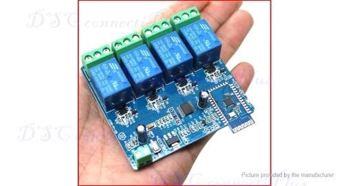 5V 4CH Bluetooth Relay Android Mobile App Remote Control Module Switch (Blue)..!