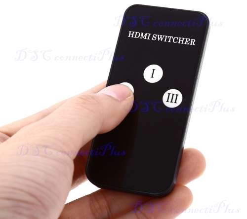 3-Port HDMI Switcher with 3 Input 1 Output Remote Controller & Free Battery (Black)..!