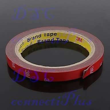 Car Styling 6mm Car Truck 3M Double-sided Acrylic Foam Adhesive Tape Automotive 3 Meters Long -Black