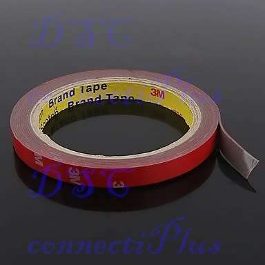 Car Styling 6mm Car Truck 3M Double-sided Acrylic Foam Adhesive Tape Automotive 3 Meters Long -Black