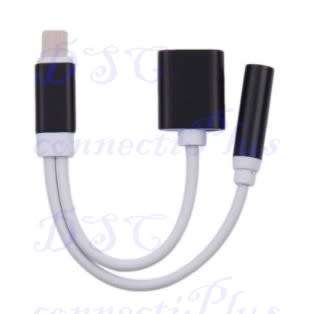 2-in-1 3.5mm AUX Audio Headphone Jack Adapter Charger Cable For iPhones (Black)..!