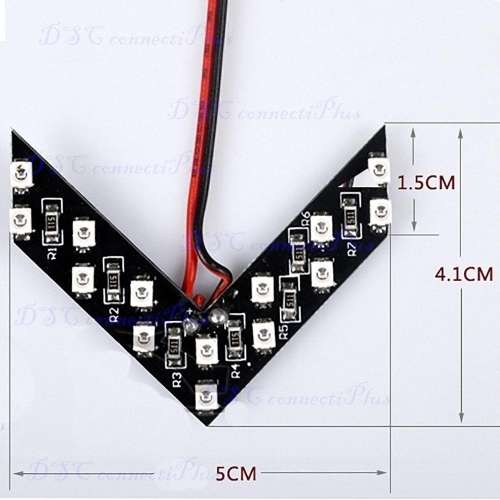 2x 14 SMD LED Arrow Panel Car Side Mirror Turn Signal Indicator Lights (Yellow)..!