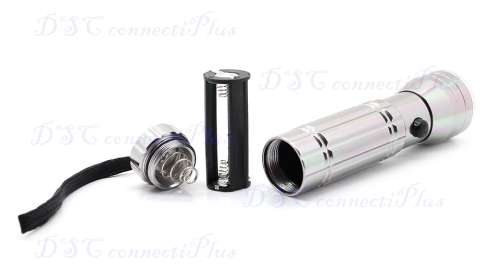 Multifunctional 15-LED 3-Mode 50-Lumens Flashlight with Blue UV Light and Red Laser (Silver)..!