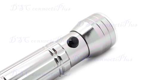 Multifunctional 15-LED 3-Mode 50-Lumens Flashlight with Blue UV Light and Red Laser (Silver)..!