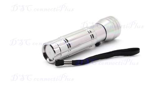 Multifunctional 15-LED 3-Mode 50-Lumens Flashlight with Blue UV Light and Red Laser (Silver)..!