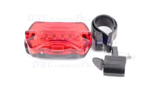 5-LED Safety Bicycle Tail Light with Mount (Black/Red)..!