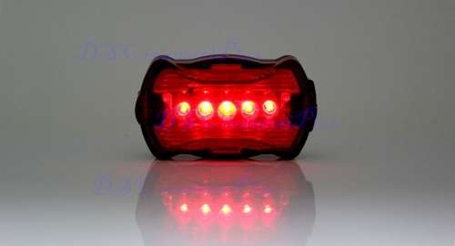 5-LED Safety Bicycle Tail Light with Mount (Black/Red)..!