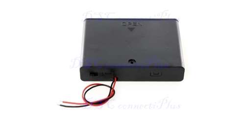 6x AA Battery Holder Case with Lead Wires (Black)..!