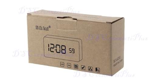 4.5` LCD Voice Control Electronic Desktop Wooden Clock w/ Thermometer (Brown)..!