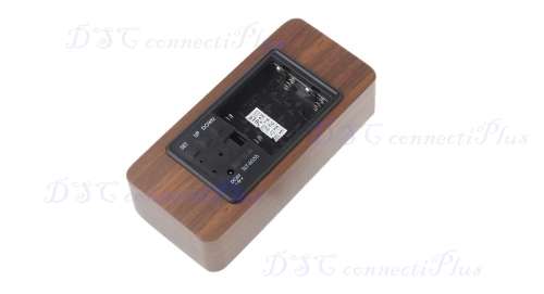 4.5` LCD Voice Control Electronic Desktop Wooden Clock w/ Thermometer (Brown)..!