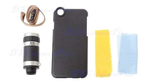 8X Magnification Zoom Camera Lens Telescope w/ Protective Back Case for iPhone 6 (Black)..!