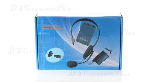 Wireless FM Transmitter + Receiver Set w/ Mini Clip Microphone + Headphone (Black)..!