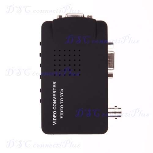 AV Video/BNC/S-Video to VGA Converter Adapter Digital Box for Camera/PC/DVR/VCD/DVD (Black)..!