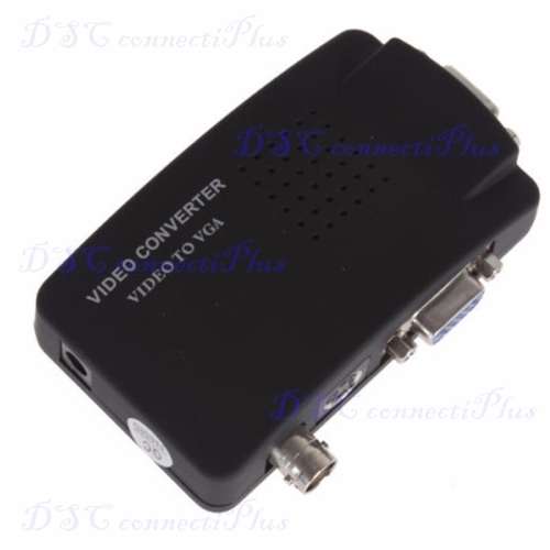 AV Video/BNC/S-Video to VGA Converter Adapter Digital Box for Camera/PC/DVR/VCD/DVD (Black)..!