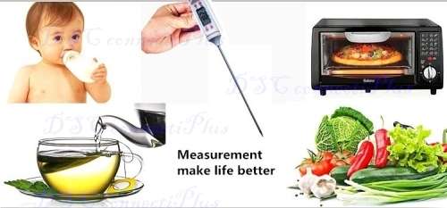 Baby Care Cooking Food Meat Probe Digital Kitchen Gas Oven BBQ Thermometer with Battery (Black)..!
