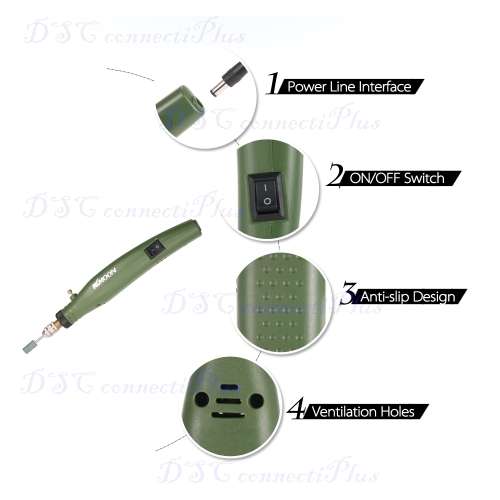 Mini Electric Milling Trimming Polishing Drilling Carving Cutting Engraving Tool Kit (Army Green)..!
